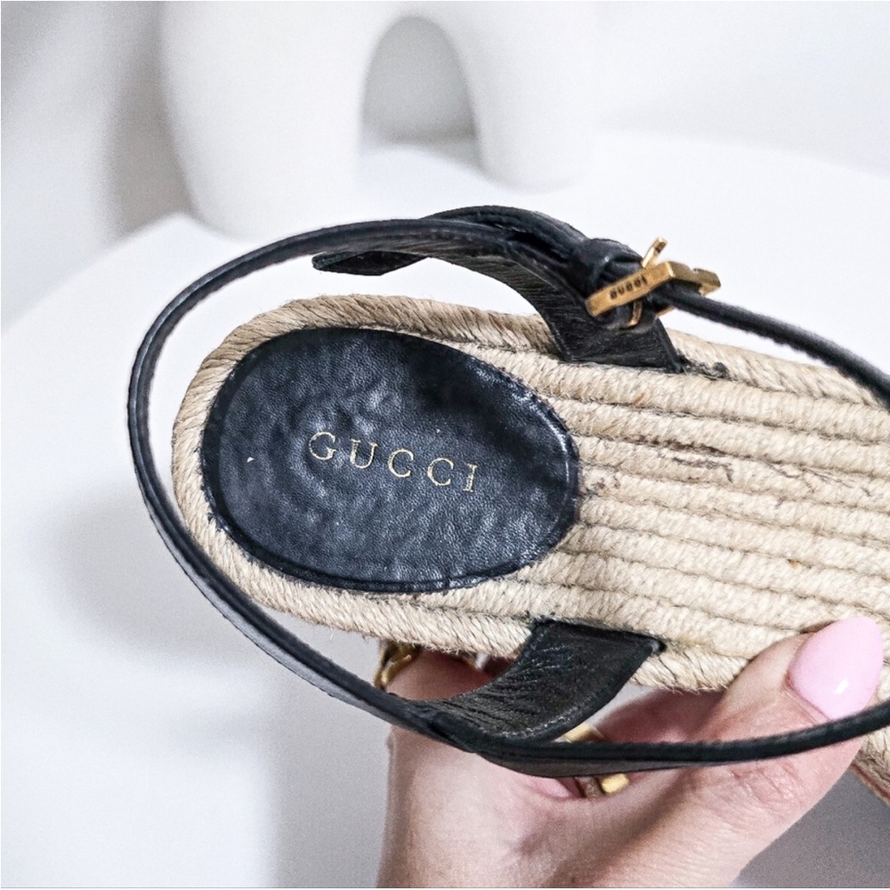Gucci GG crochet espadrille platform sandals - Picture 4 of 11